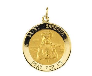 Saint barbara deals gold pendant