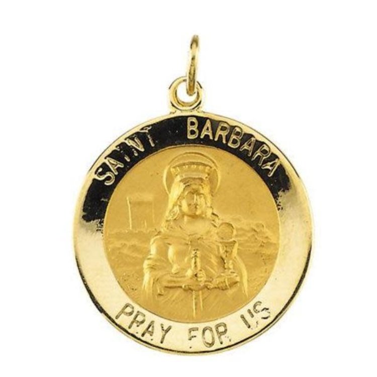 77126 14K YELLOW GOLD SAINT BARBARA MEDAL