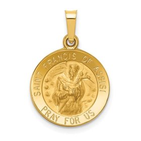 77676 14K YELLOW GOLD SMALL SAINT FRANCIS MEDAL