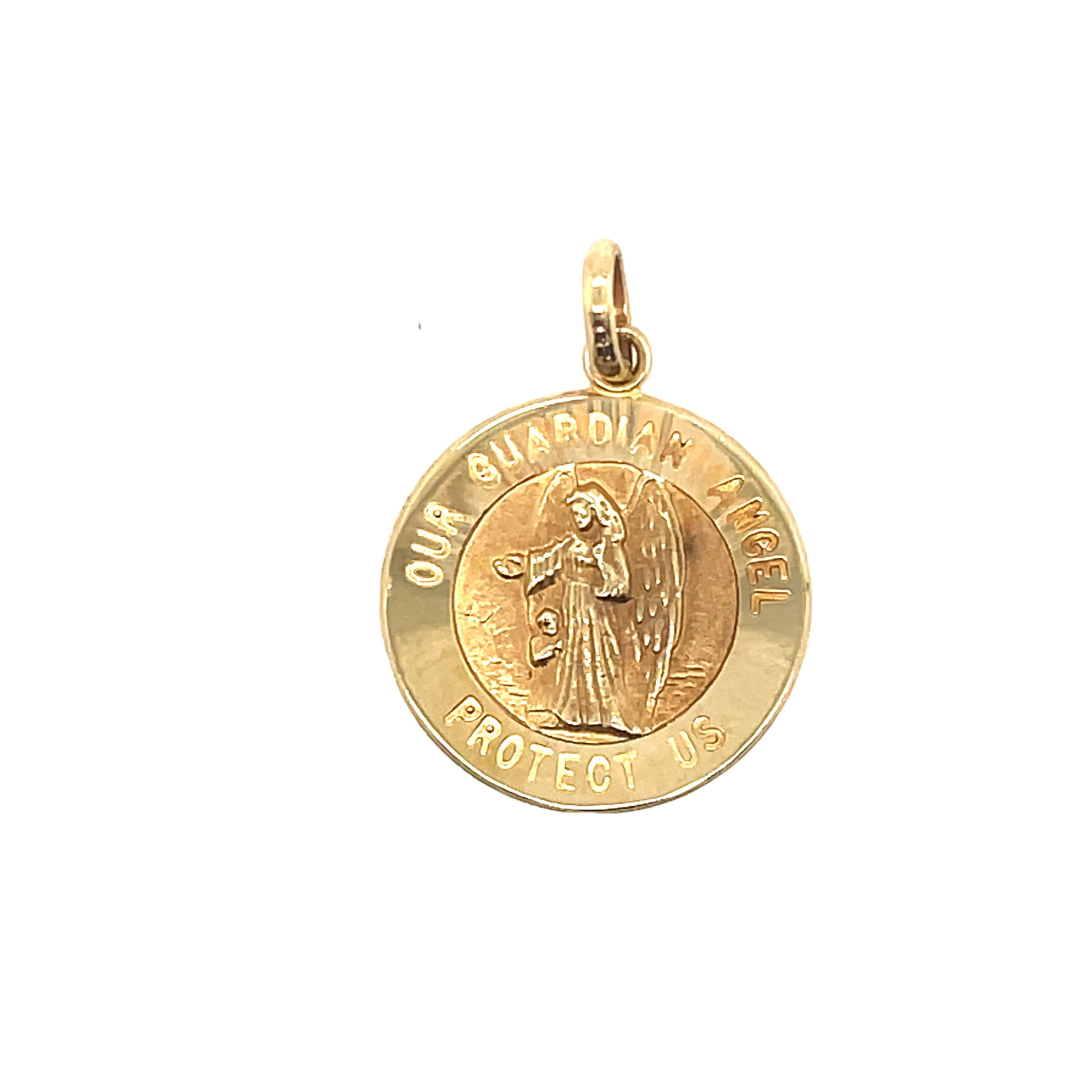 77101 14K YELLOW GOLD OUR GUARDIAN ANGEL MEDAL