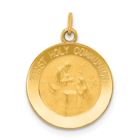 78114 14K YELLOW GOLD ROUND HOLY COMMUNION MEDAL