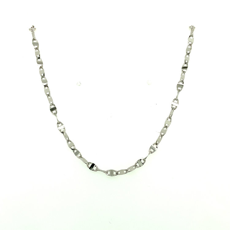 51045 14K WHITE GOLD 24" FLIP LINK CHAIN