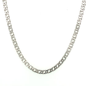 50082 14K WHITE GOLD 24" DOUBLE OPEN LINK CHAIN
