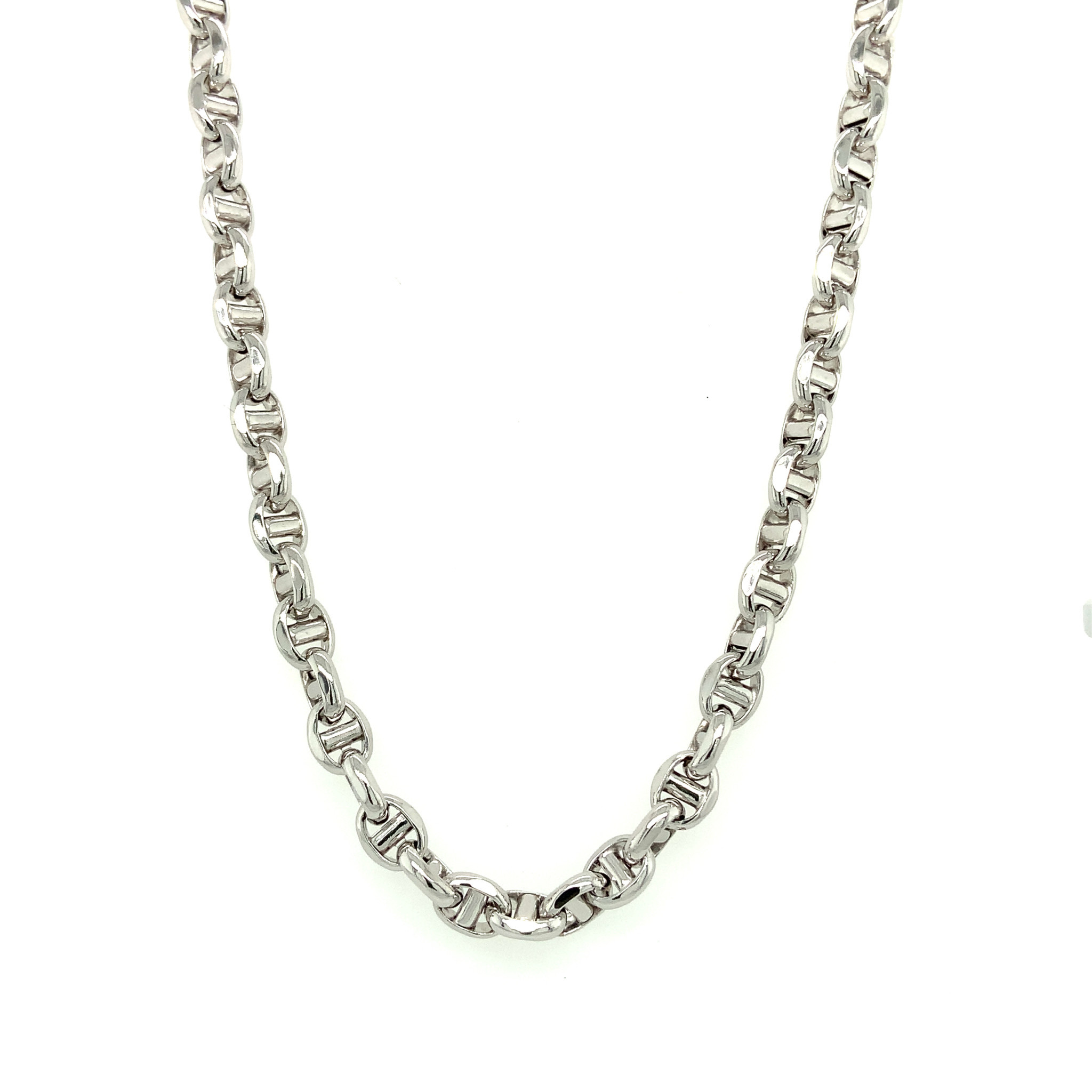 50734 14K WHITE GOLD 24" PUFFY GUCCI LINK CHAIN