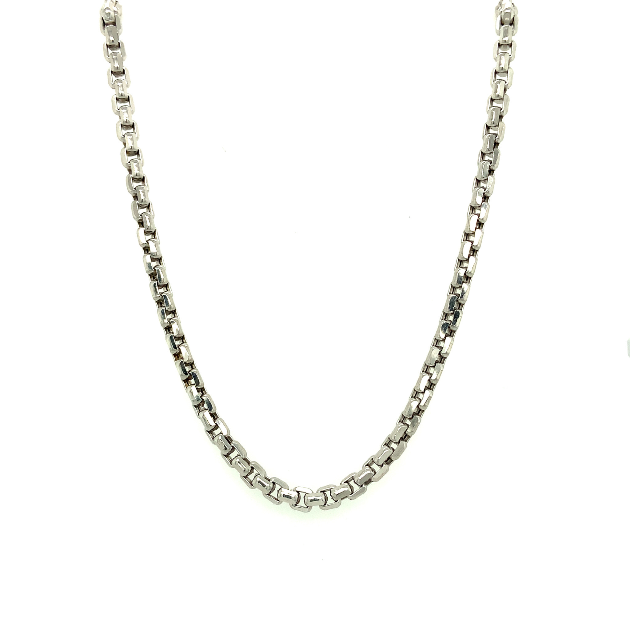 50086 14K WHITE GOLD 25 “ YURMAN ROUND LINK CHAIN