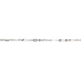 50184 14K WHITE GOLD 16" FLAT ROLO AND OVAL LINK CHAIN