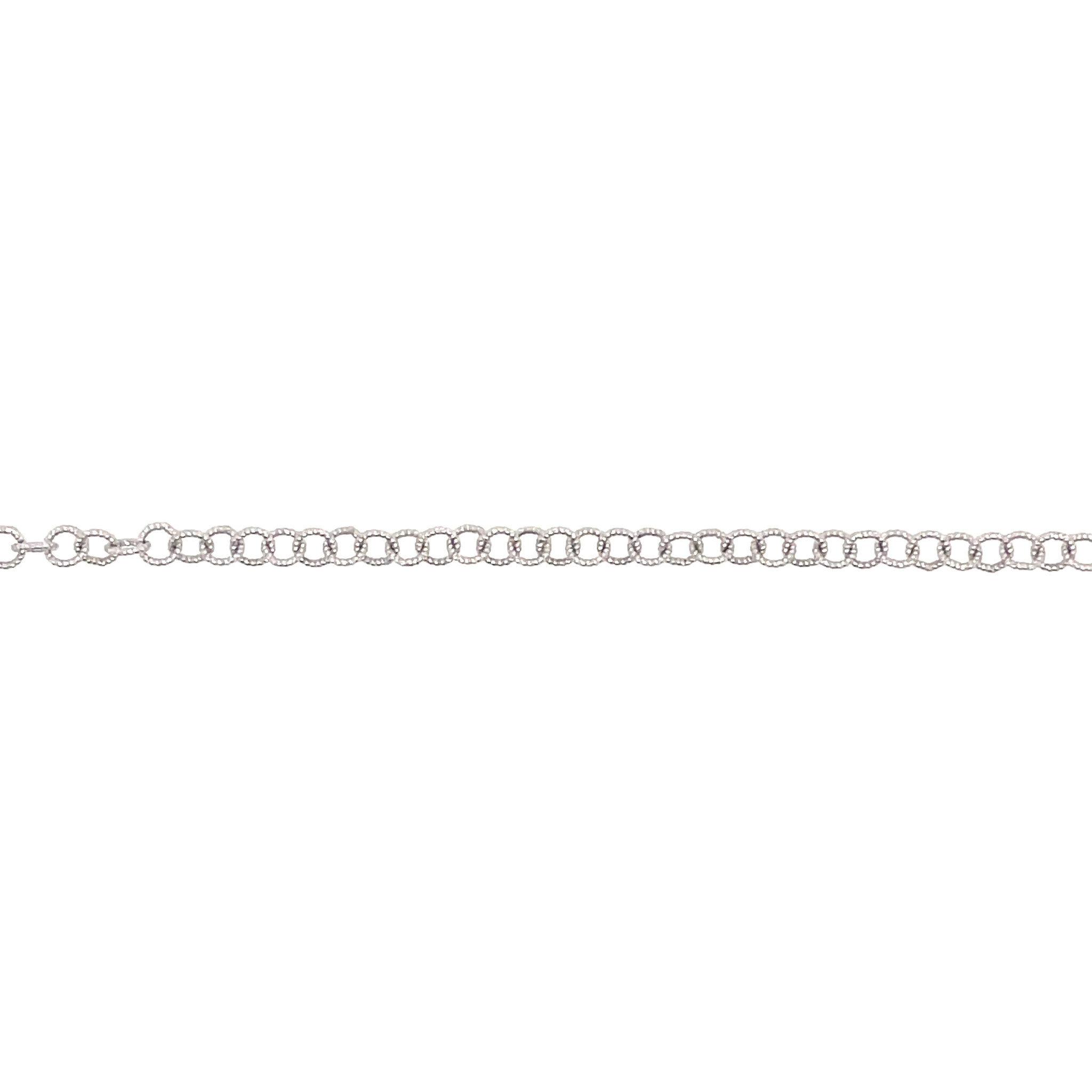 50777 14K WHITE GOLD 16'' ANTIQUE ROLO LINK CHAIN