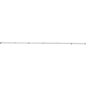 50953 14K WHITE GOLD 16" BEADED MIRROR LINK CHAIN