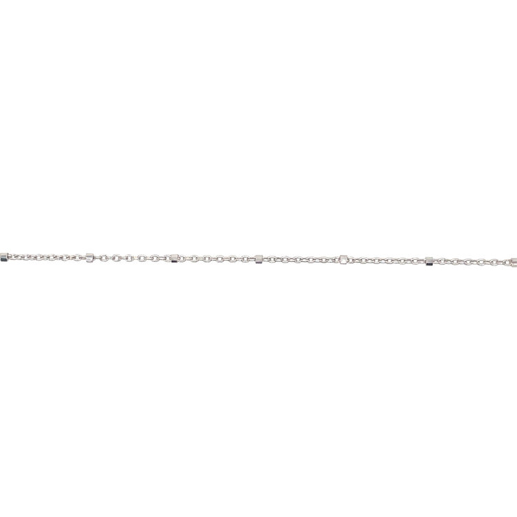 50953 14K WHITE GOLD 16" BEADED MIRROR LINK CHAIN