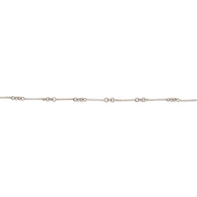 51051 14K WHITE GOLD 16" TWISTED BAR LINK CHAIN