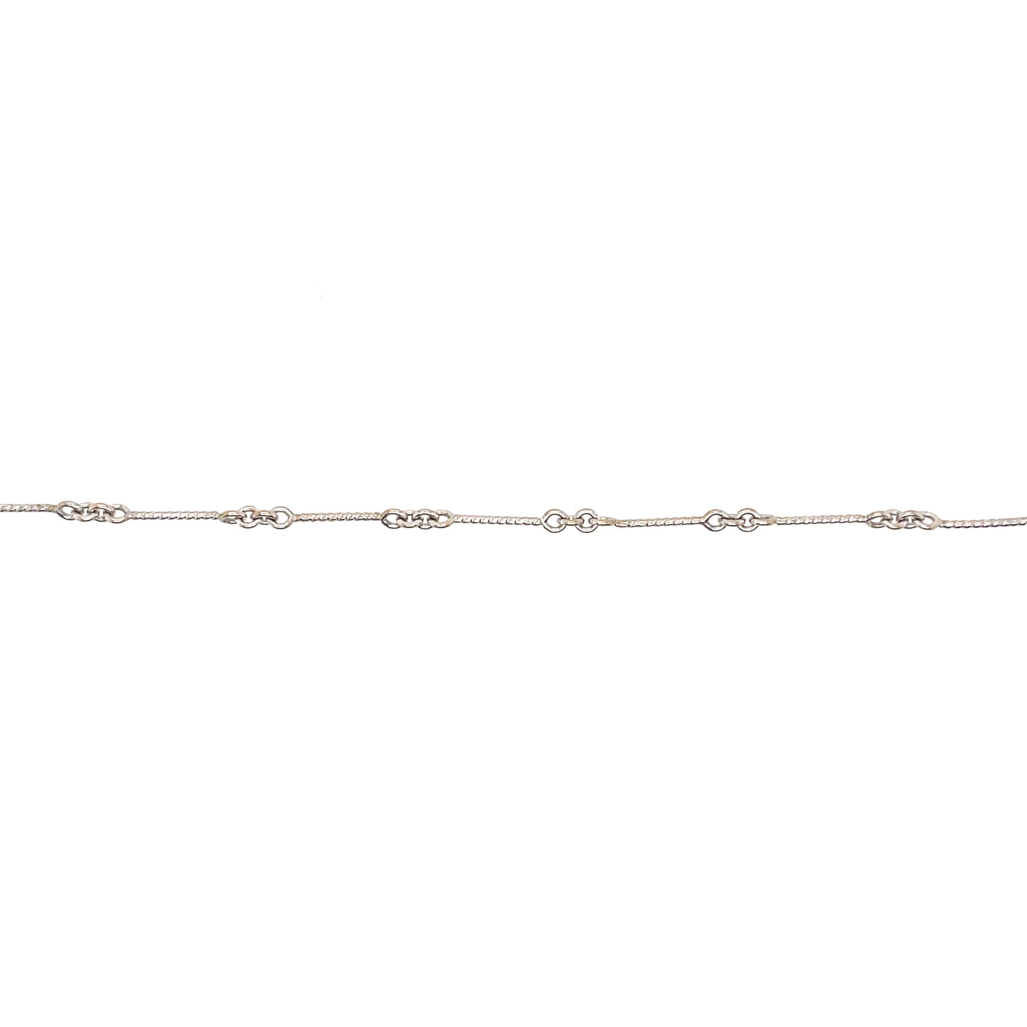 51051 14K WHITE GOLD 16" TWISTED BAR LINK CHAIN