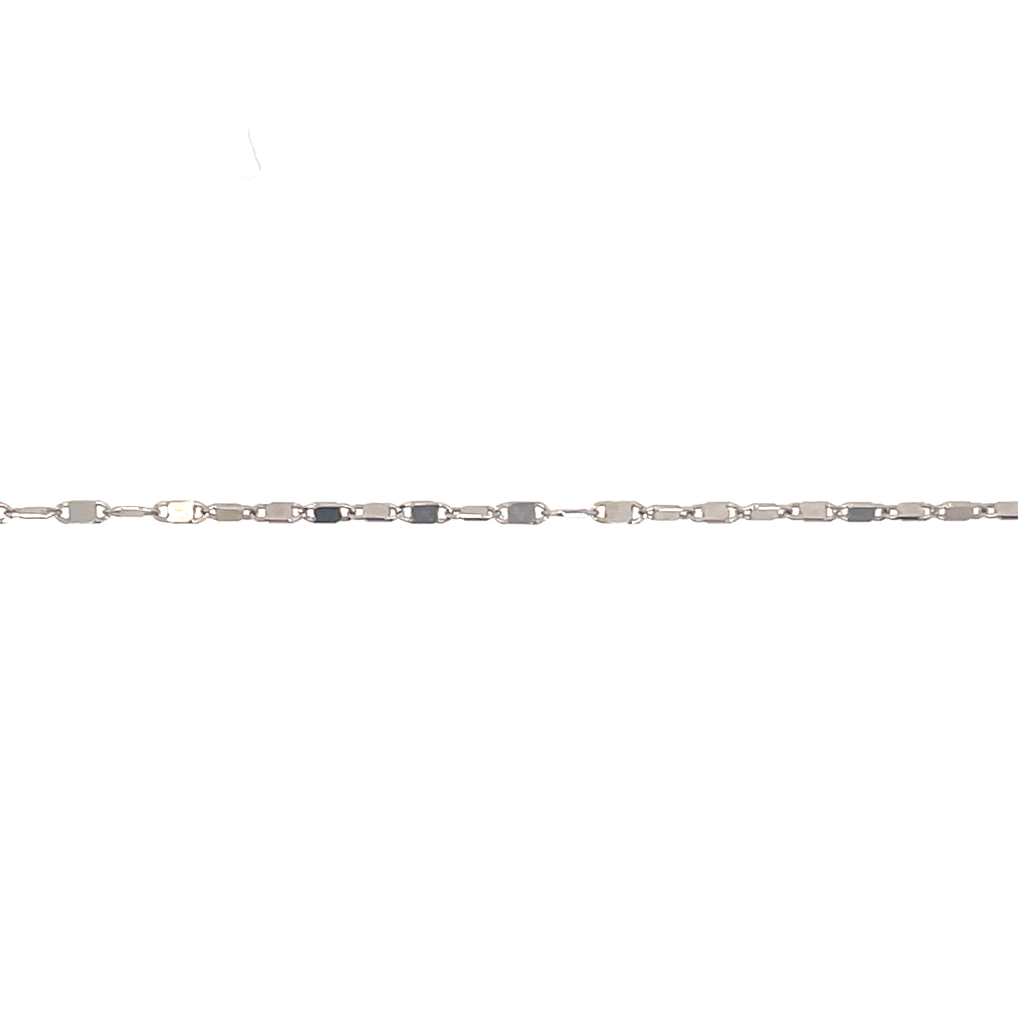 50749 14K WHITE GOLD 16'' MIRROR LINK CHAIN
