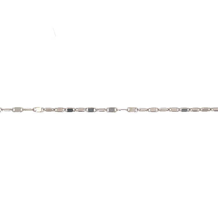 50749 14K WHITE GOLD 16'' MIRROR LINK CHAIN
