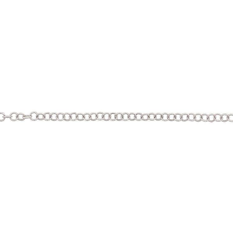 50564 18K WHITE GOLD 16" ANTIQUE ROLO LINK CHAIN