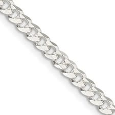50799 14K WHITE GOLD 18" 3MM CUBAN LINK CHAIN