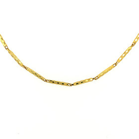 50266 14K YELLOW GOLD 24" BAR LINK CHAIN
