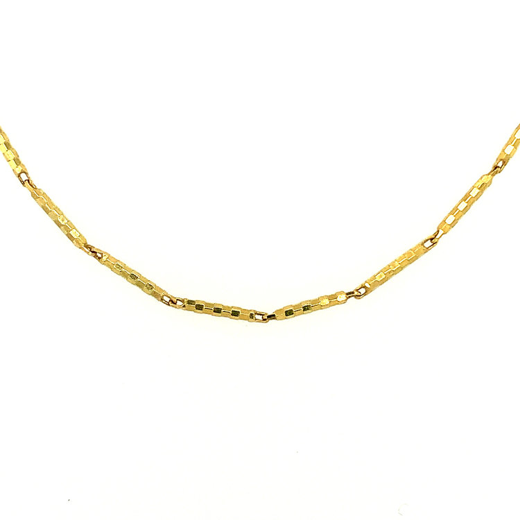 50266 14K YELLOW GOLD 24" BAR LINK CHAIN