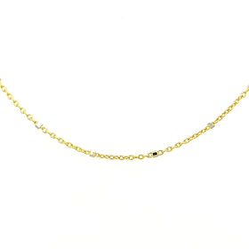 50948 14K YELLOW GOLD 20" BEADED MIRROR LINK CHAIN