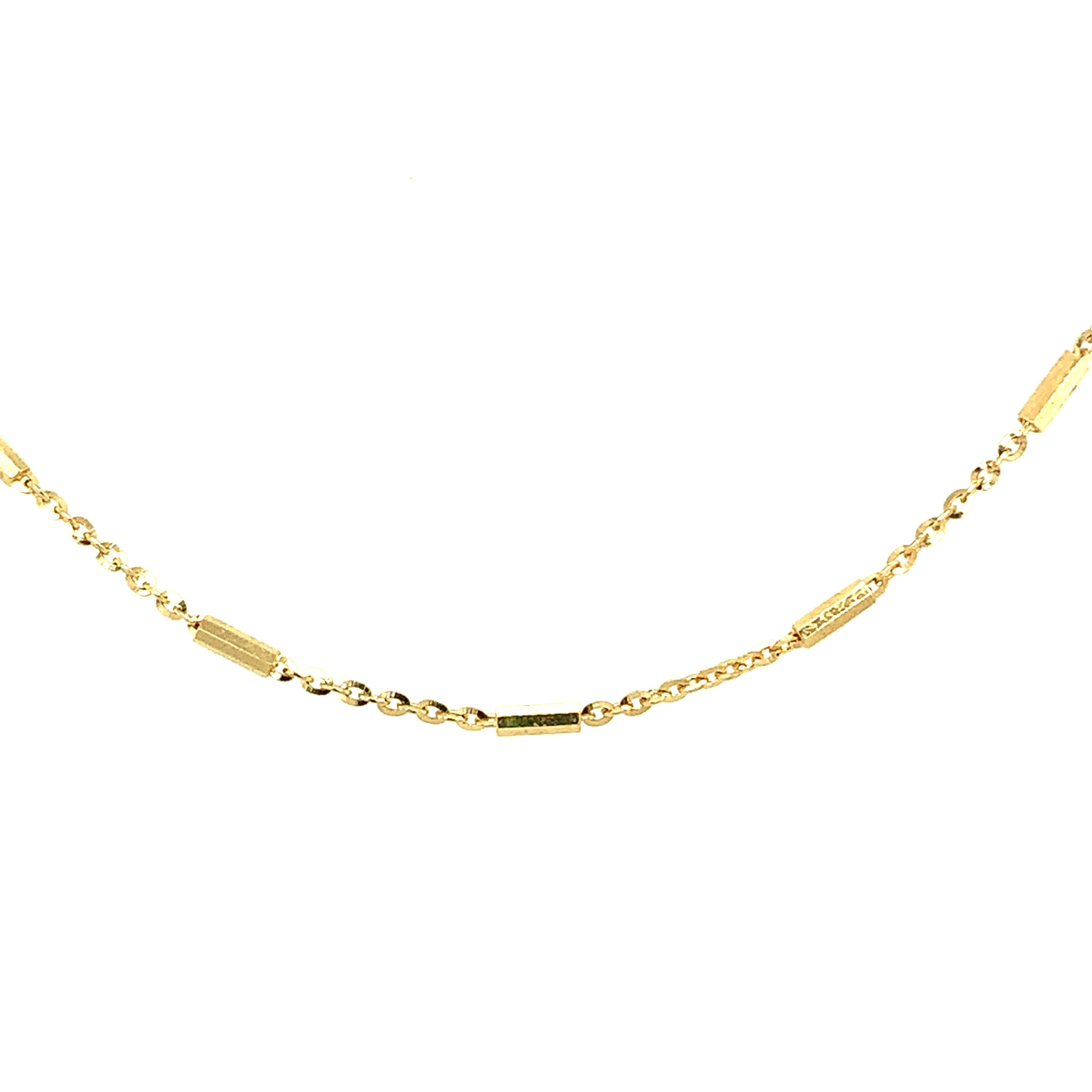 50048 18K YELLOW GOLD DIAMOND BAR BY YARD CHAIN 20"