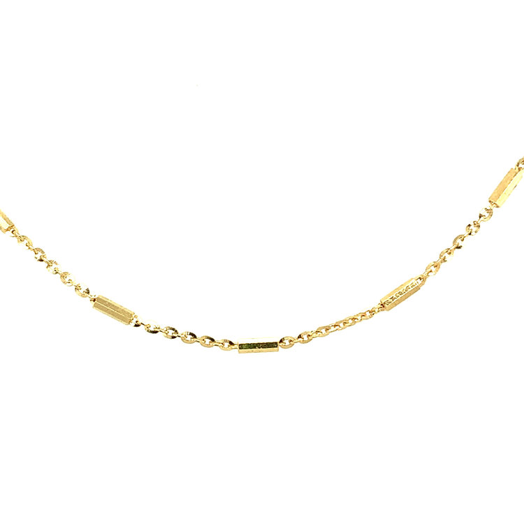 50048 18K YELLOW GOLD DIAMOND CUT BAR BY YARD CHAIN 20"