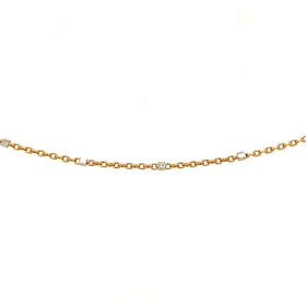 50946 14K ROSE GOLD 18" BEADED MIRROR LINK CHAIN
