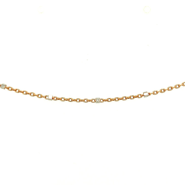 50946 14K ROSE GOLD 18" BEADED MIRROR LINK CHAIN