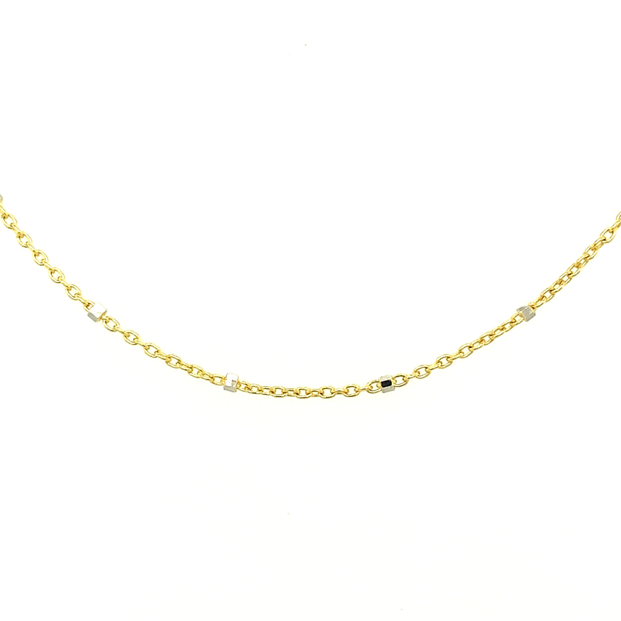 50949 14K YELLOW GOLD 18" BEADED MIRROR LINK CHAIN