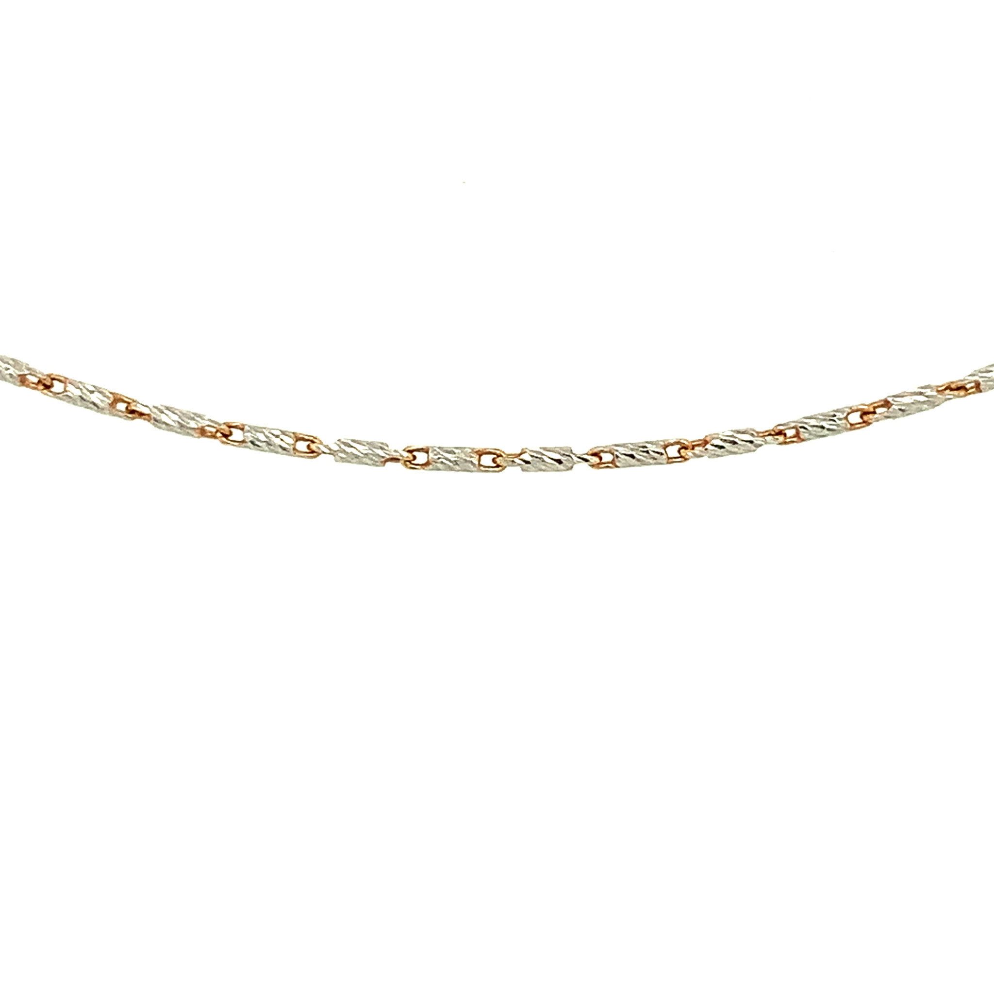 50698 14K WHITE GOLD 18" RASO LINK CHAIN