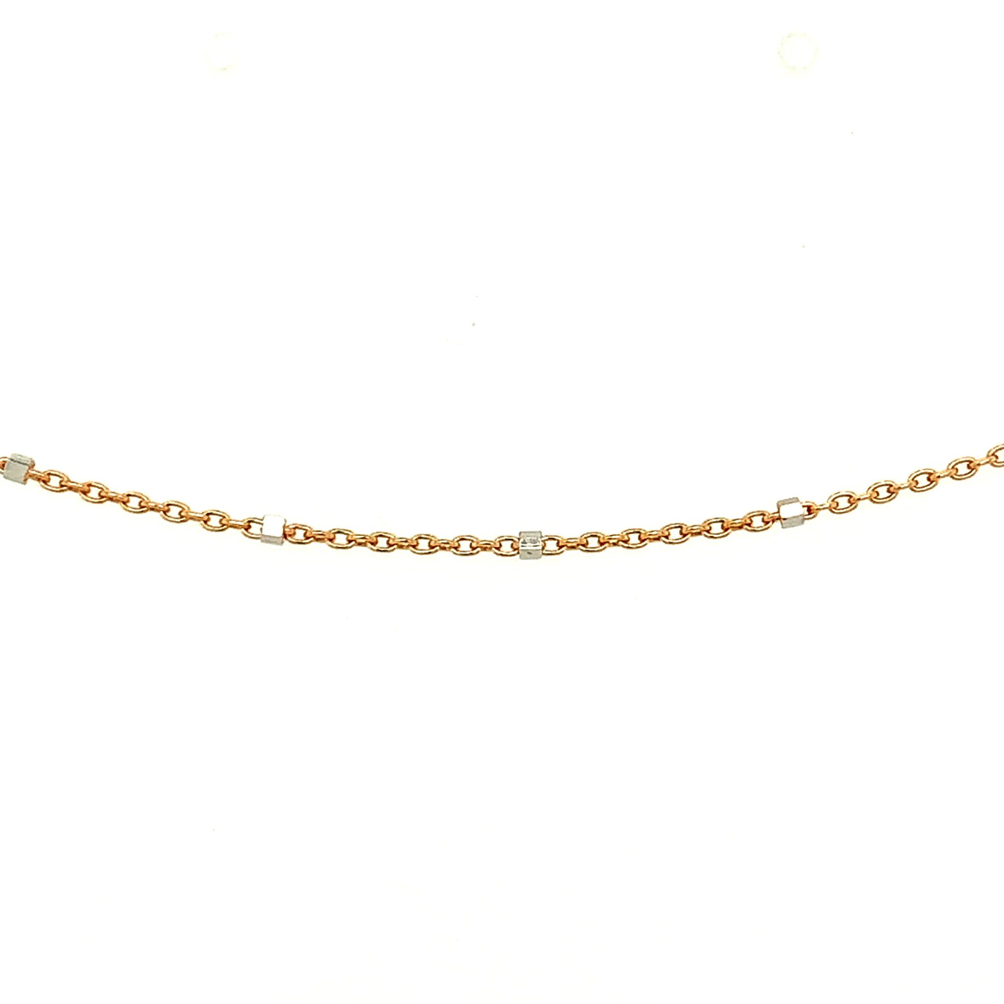 50947 14K ROSE GOLD 16" BEADED MIRROR LINK CHAIN