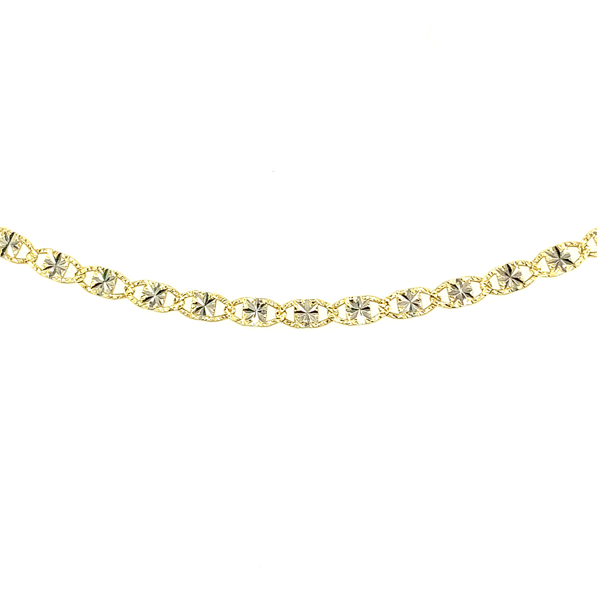 51103 14K YELLOW GOLD 16'' FLAT DIAMOND CUT STARBURST DESIGN CHAIN