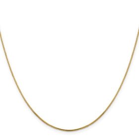 50089 14K YELLOW GOLD 18'' BOX LINK  CHAIN 1mm