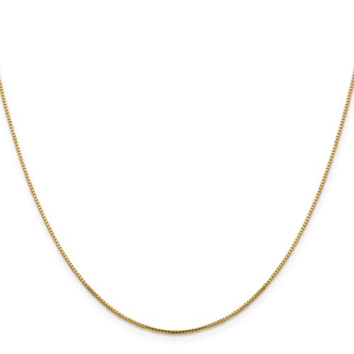 50089 14K YELLOW GOLD 18'' BOX LINK DIAMOND CUT CHAIN 1.2mm