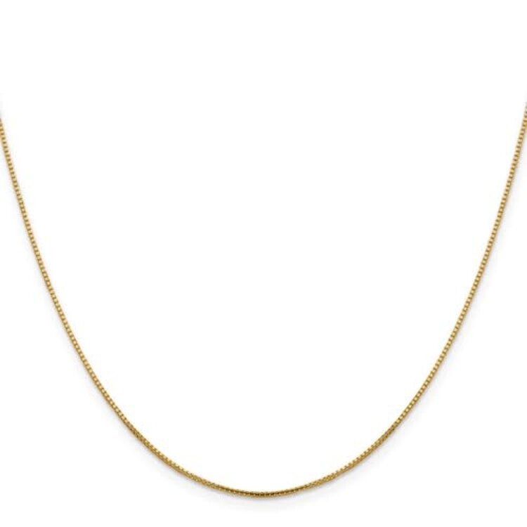 50089 14K YELLOW GOLD 18'' BOX LINK  CHAIN 1mm