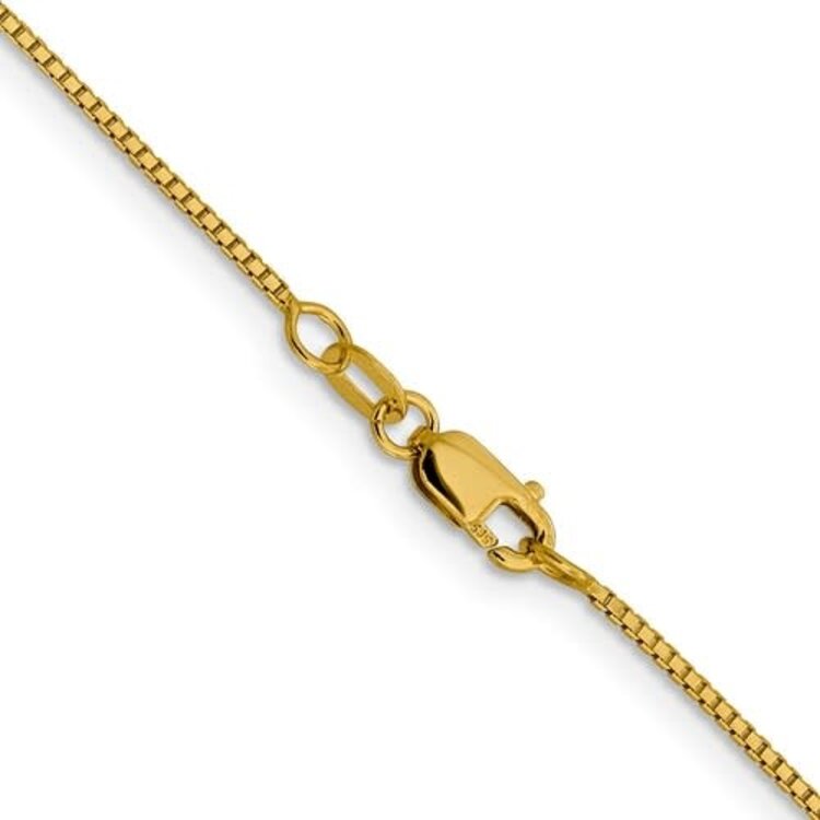 50089 14K YELLOW GOLD 18'' BOX LINK  CHAIN 1mm