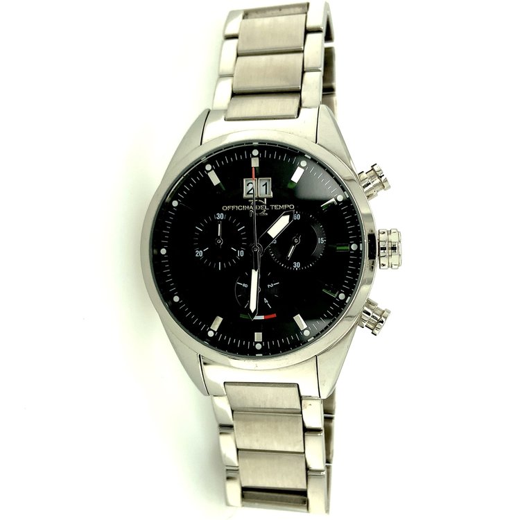 10001244 OFFICINA DEL TEMPO MASTER CRONO WHT DIAL  METAL BND