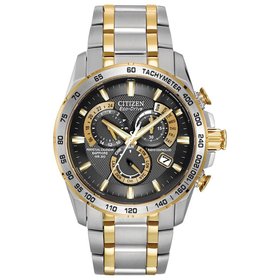 CITIZEN PERPETUAL CALENDAR CHRONOGRAPH  TWO TONE ECO DRIVE MENS WATCH