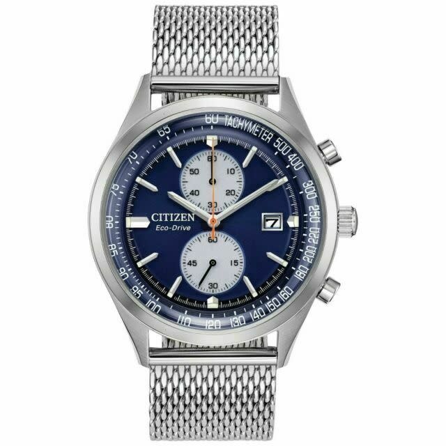 ★逆輸入★Citizen Chandler Eco-Drive Silver Dial Watch Citizen Chandler Silver Dial Men's Watch AW1371-83A