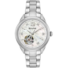 Bulova BULOVA STAINLESS STEEL MOTHER OF  PEARL DIAL LADIES  SELF WINDING WATCH