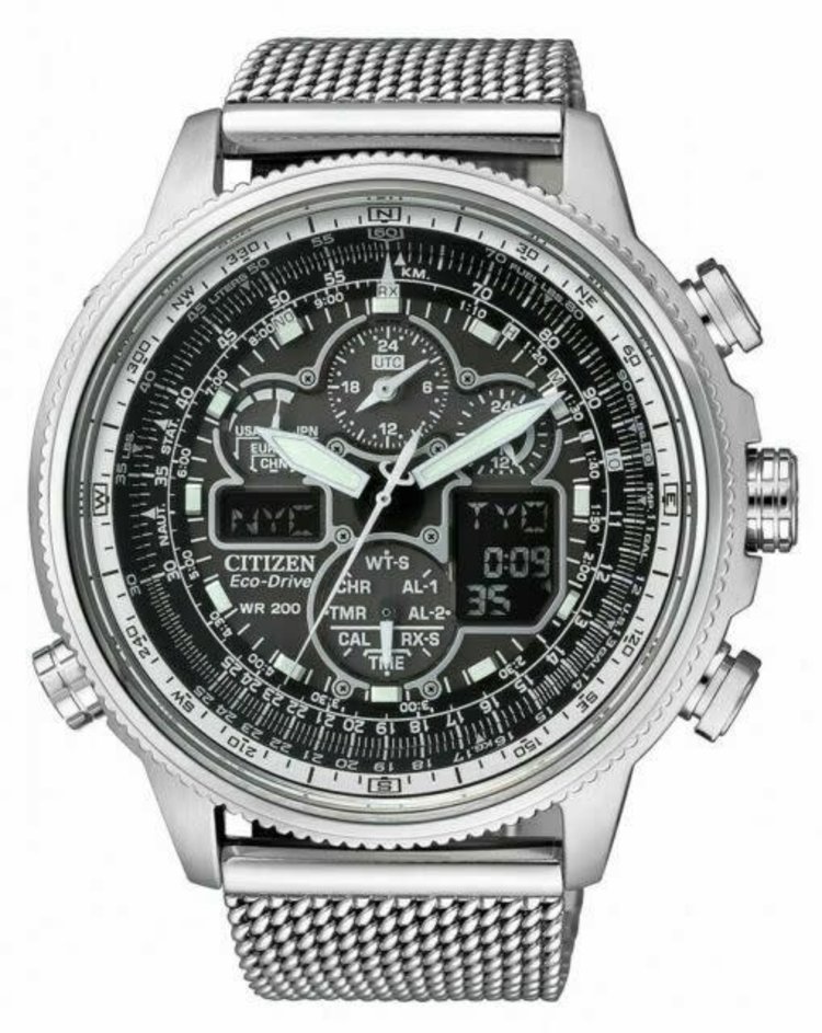 CITIZEN PROMASTER NAVIHAWK A-T CHRONOGRAPH MESH ECO-DRIVE MEN’S  WATCH