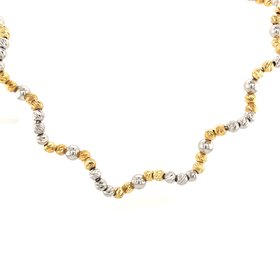 FREDERIC DUCIOS 2 TONE SWIRL BEAD NECKLACE 16’’