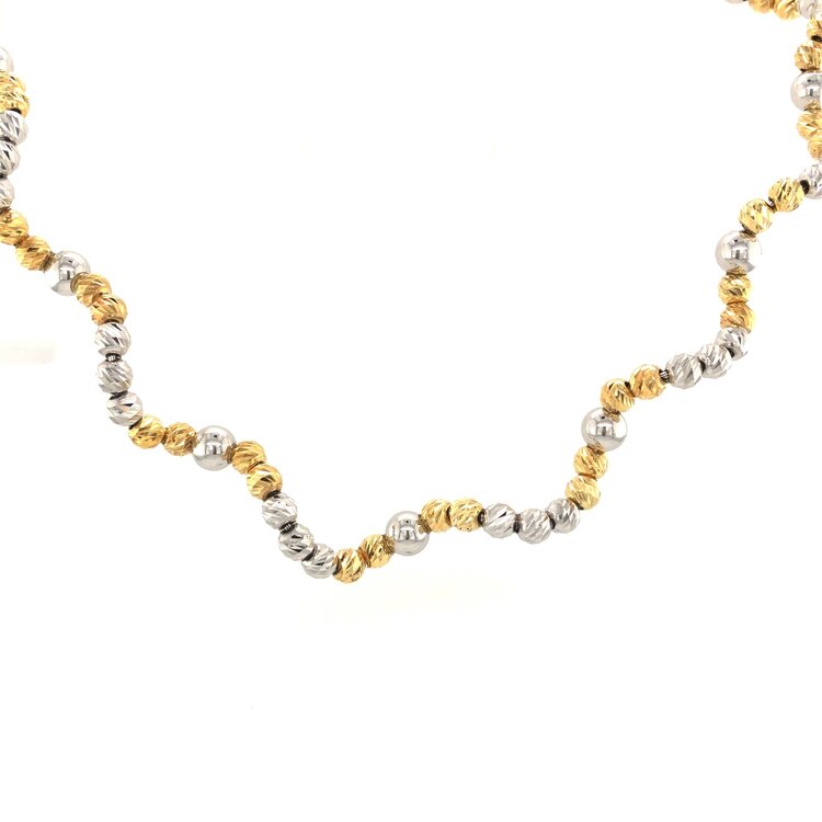 FREDERIC DUCIOS 2 TONE SWIRL BEAD NECKLACE 16’’