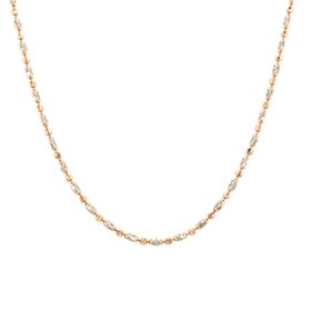 Officina Bernardi OFFICINA BERNARDI 18" + EXT ROSE AND WHITE DIAMKND CUT BEAD NECKPIECES