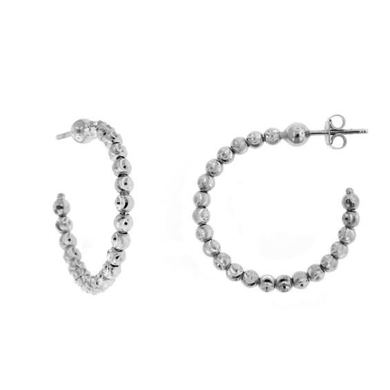 OFFICINA BERNARDI DIAMOND CUT BEADED HOOPS