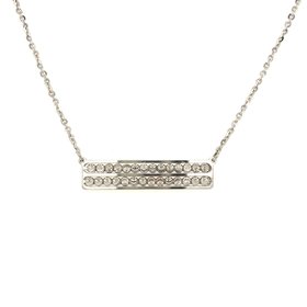 Officina Bernardi OFFICINA BERNARDI  DOUBLE ROW MOON CUT BEADED BAR NECKPIECE 16’’