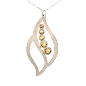 FREDERIC DUCLOS 2 TONE GOLD BEAD LEAF NECKLACE