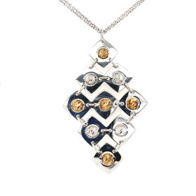 FREDERIC DUCLOS 2 TONE LARGE HARLEQUIN NECKLACE