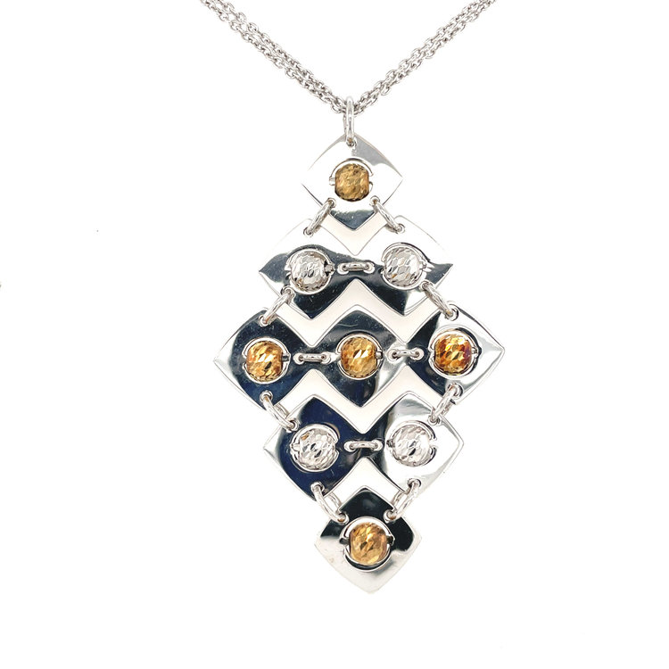 FREDERIC DUCLOS 2 TONE LARGE HARLEQUIN NECKLACE
