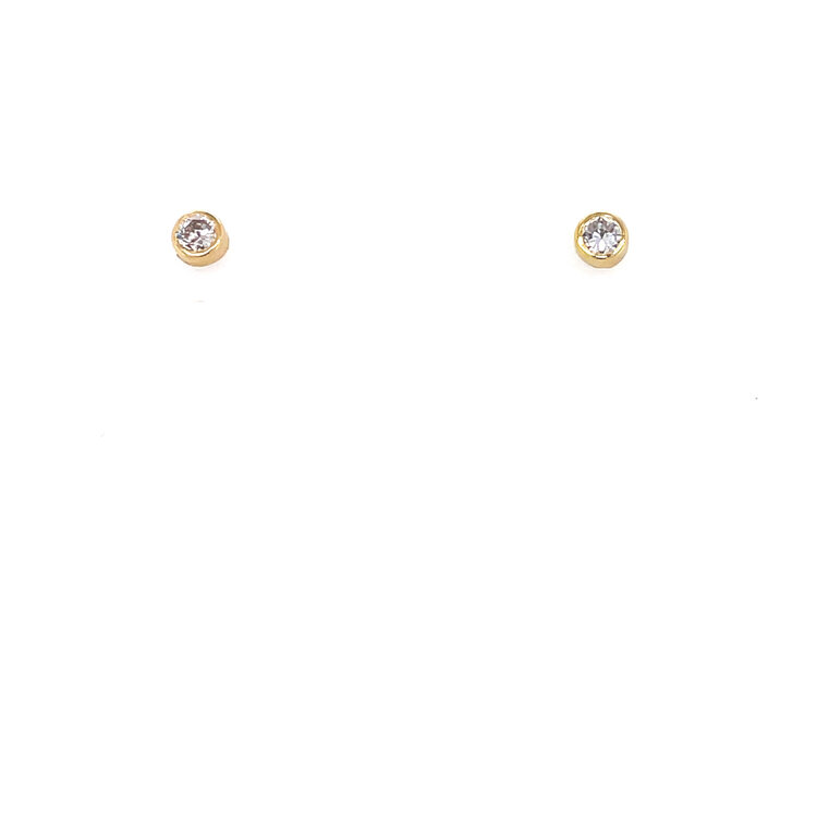 31590 14K WHITE GOLD OR YELLOW GOLD MULTICOLOR CUBIC ZIRCONIA BEZEL SET STUDS