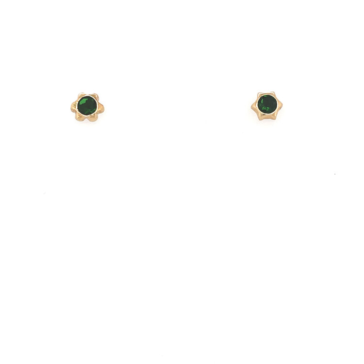 31590 14K WHITE GOLD OR YELLOW GOLD MULTICOLOR CUBIC ZIRCONIA BEZEL SET STUDS