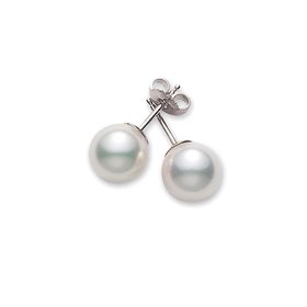 31413 14K WHITE GOLD 4MM PEARL STUDS
